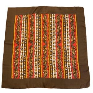 Vintage Mode Makers by Ben Goodman Brown &‎ Orange Print Scarf